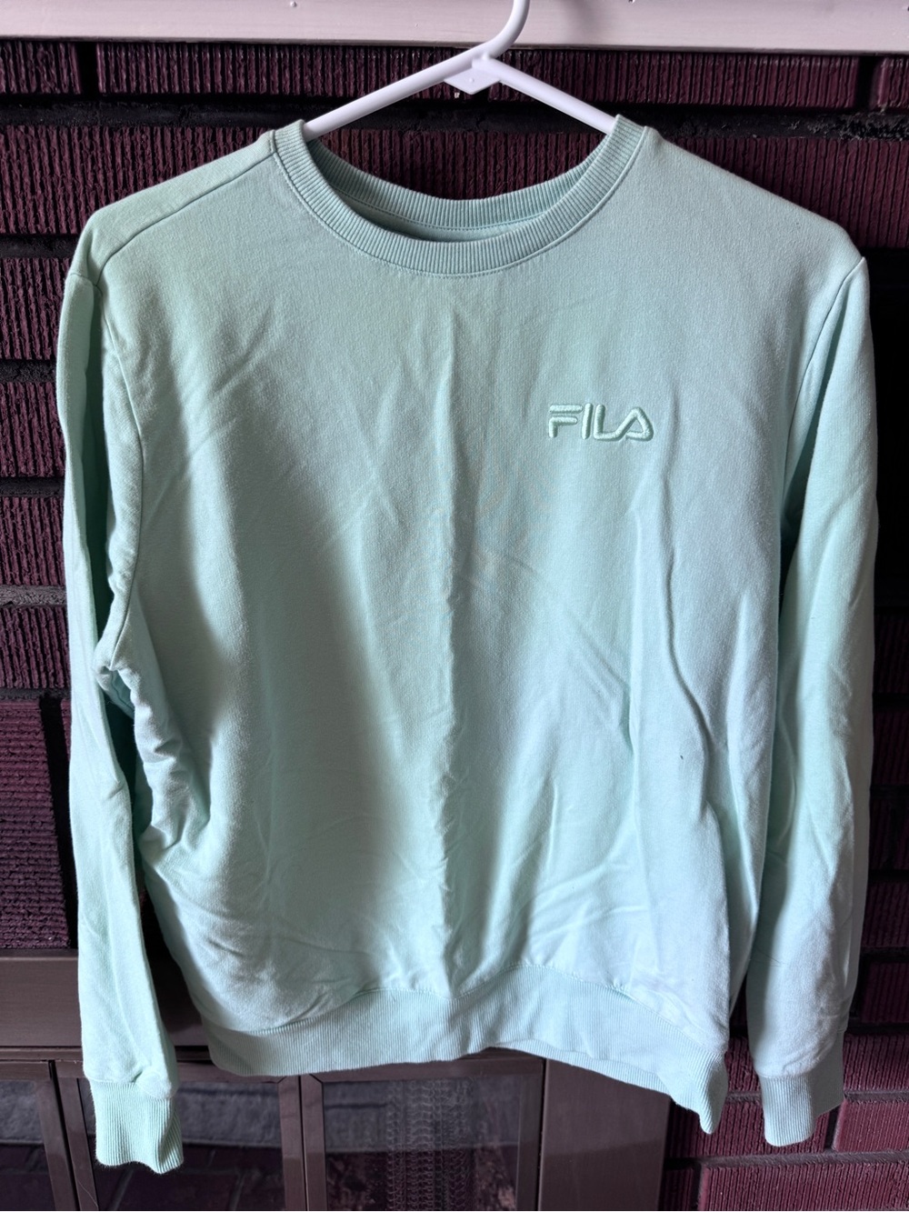 Fila Light Mint Embroidered Logo Crewneck